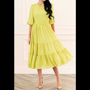 Rachel Parcell Chartreuse Dress Sz XS